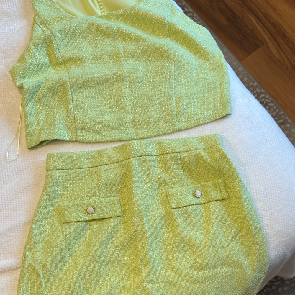 Taylor Lime Green Skirt Set